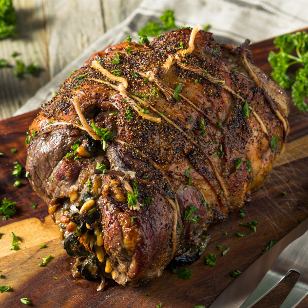 Easter Meal with Smoked Leg of Lamb